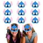 Dereine12Pcs Masques de Stitch, Masques pour Enfant Dress Up Cosplay Masque de Fête avec Corde Élastique, Lilo et Stitch Fournitures de Fête Pour Garçons et Filles Mascarade, Halloween, Fête d'anniversaire