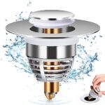 Diboniur Bonde Lavabo Universel, Bouchon de Vidange Amélioré, Pull Type Bonde Evier, Accélère Le Drainage sans colmatage, pour Baignoire, Cuisine, Lavabo (Orifice de Vidange 32-42mm)