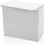 Double Dragon, 100 cartes vierges en PVC blanc, CR80, 30 mil (760 microns), carte d'identité en plastique, compatible avec l'imprimante de cartes de données Zebra Magicard Evolis Fargo ; 104523-111
