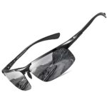 DucoLunettes de Soleil Polarisées UV400 pour Hommes en Fibre de Carbone pour Sports de Plein air avec Monture en Métal 8277