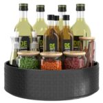 E-MANIS Porte - épices en Acier Inoxydable, Plateau Tournant à 360 Degrés, Porte Epices Cuisine Rond D'environ 27,9 cm, pour le Stockage de Epices Cuisine
