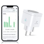 EIGHTREE Prise Connectée WiFi 5GHz, Prise Alexa Programmable, Compatible avec Alexa/Google Home/Smart Life APP, Suivi de Consommation, Contrôler le ventilateur/climatiseur, 16A 3680W, Type F, 1PC
