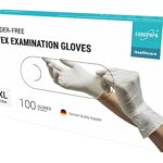 EUROPAPA® Lot de 100 gants jetables en latex, Non poudrés - Gants d'examen EN455 et EN374, Gants jetables en latex, Tailles XS, S, M, L et XL (XL, blanc)