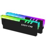 EZDIY-FAB RGB Adressable Mémoire RAM Cooler DDR Dissipateur Pour PC Game Overclocking DDR3 DDR4(Compatible avec ASUS Aura Sync,GIGABYTE RGB Fusion et MSI Mystic Light Sync) Noir 2pack