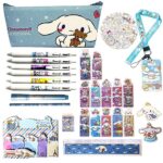 Ensemble Cadeau de Fournitures Scolaires, Une Trousse à Crayons, Des Stylos à Bille, une Règle, des Notes Adhésives, des Marque Pages Magnétiques, une Gomme, Stylo Fluorescent, pour Filles et Enfants