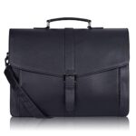 Estarer Mens PU Leather Briefcase 15.6 Inch Laptop Satchel Messenger Bag for Business Work Office