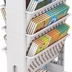 Étagère de bureau mobile for salle de classe, chariot utilitaire roulant à 5 niveaux avec roulettes, organiseur de bureau, porte-revues, chariot de rangement fin for la maison, la cuisine, le bureau,