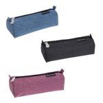 Exacompta - Réf. 52780E - 1 trousse ronde Denim 500 - fabriquée en polyester extra résistant entièrement doublé - avec un fond plat - couleurs aléatoires bleu jean, noir jean, ou rose jean
