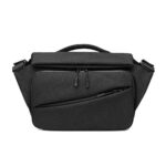 FANDARE Homme Sac Bandoulière Extensible Garçon Sacoche Sac d'épaule avec Port de Chargement USB Messenger Bag pour 10.5 Pouces Laptop Briefcase Grand Sac de Travail Université Cartable Noir