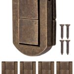 FUXXER® - 4 x fermoirs pour coffres, boîtes, coffres, ferrures en métal, design vintage en laiton - Lot de 2 avec vis - 30 x 25 mm.