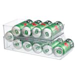 Famhap Rangement Frigo Transparent, Organisateur de Frigo et Fridge Organizer pour Canettes de Coca-Cola, Boîte de Rangement pour Canettes de 330 ML