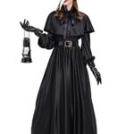 FeynmanFeynman Costume d'Halloween, style médiéval, steampunk, pour femme, motif de médecin de peste, avec ensemble d'accessoires, taille XL, noir