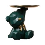 Fiorky Ours Géométrique Porte-Clé Figurine Entrée Artisanat Résine Table Sculpture Fournitures Ménagers pour La Maison Salon Art Moderne Statue Ornement De Bureau Décoration