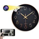 Firstoy Caméra espion cachée, horloge murale WiFi 1080p sans fil, mini enregistreur vidéo avec vision nocturne et visualisation à distance, compatible iOS/Android (FSTY-EC0501)