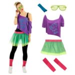 Fun Shack Déguisement Année 80 Femme, Deguisement Annee 80 Femme, Vetement Fluo, Vetement Fluo, Tenue Annee 80 Femme, Tutu Femme, Déguisement Annee 80 Femme, Deguisement Femme Carnaval Taille Unique