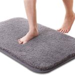 Funifty Tapis de Salle de Bain Absorbant Antidérapant, Doux et Agréable pour La Peau, Lavables, 50x80 cm, Gris