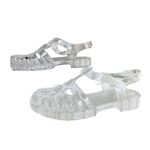 GD-SJKSandales en caoutchouc pour femme, unisexes, en plastique, chaussures classiques à boucle transparente, sandales en caoutchouc, chaussures de plage en cristal