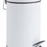 GELCO Design 709129 Poubelle A Pedale 3L, Métal, Blanc, 22,5 x 17 x 26 cm