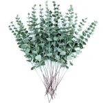 GENTRE 24pcs Branches D'eucalyptus Artificielle Feuilles D'eucalyptus Faux Eucalyptus Feuilles Simulation Vert Feuilles D'eucalyptus pour Maison Décoration Mariage Cuisine Bureau Arrangement Floral