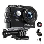 GOOKAM Caméra Sport 4K 30fps WiFi, Caméra Étanche 40M avec 170°Grand-Angle Microphone Externe 2.4G Télécommande, EIS avec 2 Batteries 2 x 1050 mAh et Kit d'Accessoires - GO 2