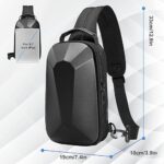 GYakeogSac Bandoulière Homme pour 9.7 Pouces iPad Sac de Poitrine Homme avec Port de Chargement USB Sacoche Homme Imperméable Saccoche Noire Homme pour Idee Cadeau Homme-Noir