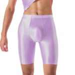 GénériqueNouveauté 2024 Hommes Sans Couture Entrejambe Brillant Soyeux Haute Élastique Grande Taille Sous-vêtements Transparents Sous-vêtements Beef Kits Violet, violet, XL
