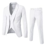 GénériqueU - Costume 3 pièces mince pour homme, veste et pantalon, veste à manches longues et boutonnée à motifs