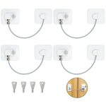 GigmetaLot de 4 Securite Fenetre Enfant, Blanc Securite Porte Enfant avec 4 Clés, Fenetre Securite Enfant Avec Adhésif Puissant pour Fenêtres Blocs Portes Tiroirs
