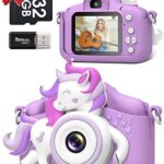 Gofunly 2.0 Pouces Appareil Photo Numérique, Vidéo Selfie HD 1080P Mini Caméra Enfant avec 32GB SD Carte, Camera Enfant de 3 à 12 Ans Cadeaux