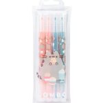 Grupo Erik - Lot de 4 Surligneurs Pastel Pusheen : Rose, Orange, Vert, Bleu | Pointe Large et Pointe Fine| Fournitures Scolaires Kawaii, Papeterie Kawaii