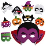 GxhongMasques de Déguisement pour Enfants, 10pcs Masque de fête Halloween, Masque de Feutre, Masque de Cosplay Pour Enfants, Masque Enfant Déguisement, pour Halloween Mascarade Décoration