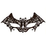 HENBRANDTDentelle Noire Chauve-Souris Masque Bal Masqué Halloween Gothique Accessoire Déguisement