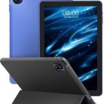 Haehne Tablette Android, Tablette 10 Pouces, Tablette Tactile, WiFi, GPS, avec Coque, Bleu