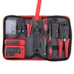 Hi-Spec Kit d'Outils Réseau 9 pièces Professionnel avec Testeur de Câble, Pince à Sertir & Accessoires pour Installation et Réparation d'Ordinateurs et Câblage Ethernet