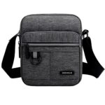 HjkiopcPetit Sac Bandoulière Sacoche Homme Sacs à Bandoulière Canvas Sacoche Sac Porté épaule Shoulder Bag pour Téléphone Portable pour Voyage, Randonnée et Sports D'extérieur (Gris)