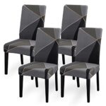 Housse de Chaise, Housse de Chaise Salle à Manger Extensible 4 Pièces, Amovible Lavable Décoration Housse pour Chaise Chaises Protecteur pour Maison, Cuisine, Mariage, Hôtel, Restaurant, Banquet
