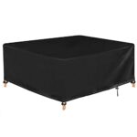 Housses pour salons de jardin 135x90x75cm Housse de Table Jardin Rectangulaire 400D Oxford Housse de Protection pour Mobilier Imperméable Bâche de Protection avec Corde et Boucle Verrouillage