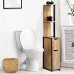 IDMarket - Meuble WC 2 portes DETROIT avec étagères design industriel