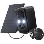IHOXTX Camera Surveillance WiFi avec Panneau Solaire, Camera Surveillance 1080p WiFi Exterieure sans Fil, Vision Nocturne Couleur, Détection Humaine, Toute L'année de Protection