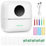 Imprimante Photo Portable，Mini Imprimante Thermique avec 13 Rouleaux de Papier d'impression， Mini Imprimante Photo Instantané sans Fil, Imprimante thermique sans encre，pour Photo, Reçu, Mémos