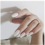 Inilbran Cercueil Carré Imprimé Sur Ongles Mat Blanc Adhésif Sur Ongles Cercueil Faux Ongles Ballerine Français Stick Sur Ongles Ongles Blancs Couleur Solide Pleine Couverture Complète Ongles 24pcs