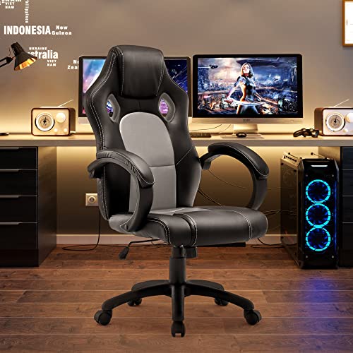 IntimaTe WM Heart Chaise Gaming Ergonomique Chaise Gamer Chaise de Bureau avec Appui-tête Fauteuil Gaming de Jeu Respirante Chaise de Maison Dossier Haut Chaise d’Ordinateur de Jeu inclinable Gris – Image 2