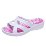 JOMIXClaquettes Femme Tongs Femme Sandales Compensées Femme Chaussons d'été Sandales Femme Confortables pour Maison Piscine Plage