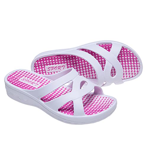 JOMIXClaquettes Femme Tongs Femme Sandales Compensées Femme Chaussons d'été Sandales Femme Confortables pour Maison Piscine Plage – Image 2