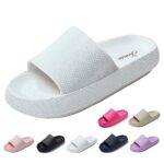 JOMIXSandale Femme Chaussons d'été Unie Tongs Femme Confortables Caoutchouc pour Maison Piscine Plage