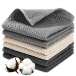 JOTOL Torchons De Cuisine,Torchons de Cuisine en Microfibre,Torchons de Cuisine,Très Absorbant Douces et épaisses,6Pcs,65x45cm,Polyvalent Torchons en Coton de Accueil Or Restaurant etc