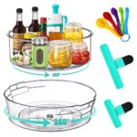 JOYBOY Plateau Rangement ,Lot de 2 Organisateur de cuisine,Rangement Rotatifs à 360° pour Salle de Bain,Support pour Bocaux et épices