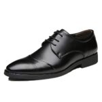 JOYTOChaussure Homme Cuir, Lacets Derby Mariage Dressing Oxford Business Cuir Vernis Brogue Vintage Noir Marron Rouge 37-47EU