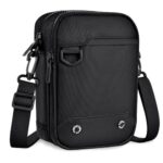 JUYANOSac Bandoulière Hommes Petit Sacoche Bandoulière Homme et Femme avec Plusieurs Poches Nylon Casual Sacs Bandoulière Homme pour Travail Voyage et Sports Noir