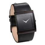 JewelryWeMontre à quartz pour homme avec cadran carré et bracelet en cuir